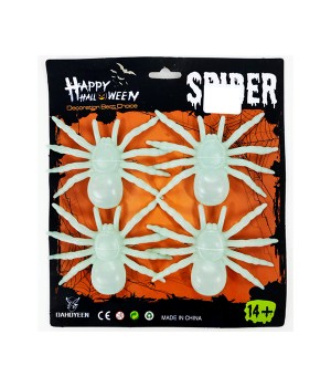 HALLOWEEN 4 SPIDERS GLOW IN DARK