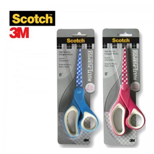 Scotch 1428-PG - Multi-Purpose Scissors / Shears - Blue / Black / Pink -LOT  of 3