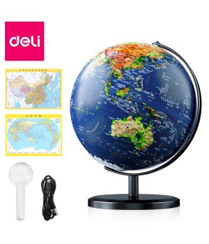 DELI LG639 30CM AR GLOBE WITH LIGHT