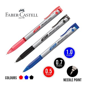 Faber-Castell NX 23 Ball Pen Box of 50 (0.5mm, Blue) -Frosted Design, Matte Grip, Super Smooth Pen, Ventilated Cap, Water Resistant, Needle Point